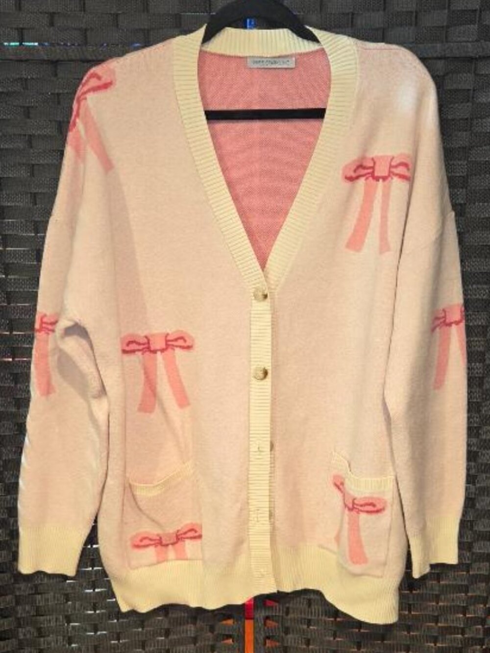 Miss Sparkling All Over Bow Knit Cardigan